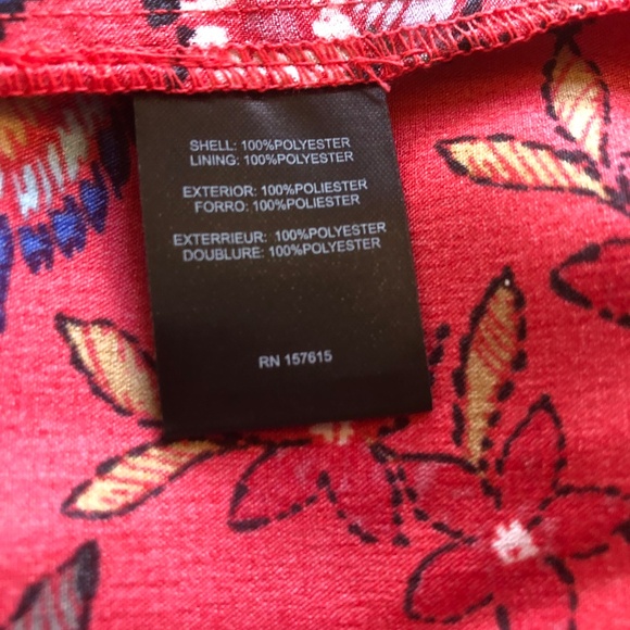 NWT Tahari Size Small Persimmon/ multi-color halter-back dress w/ pockets - Picture 10 of 11